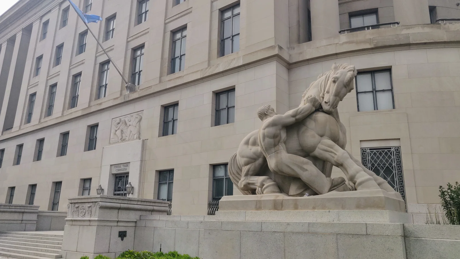 Stone exterior of the Federal Trade Commission headquarters in Washington.