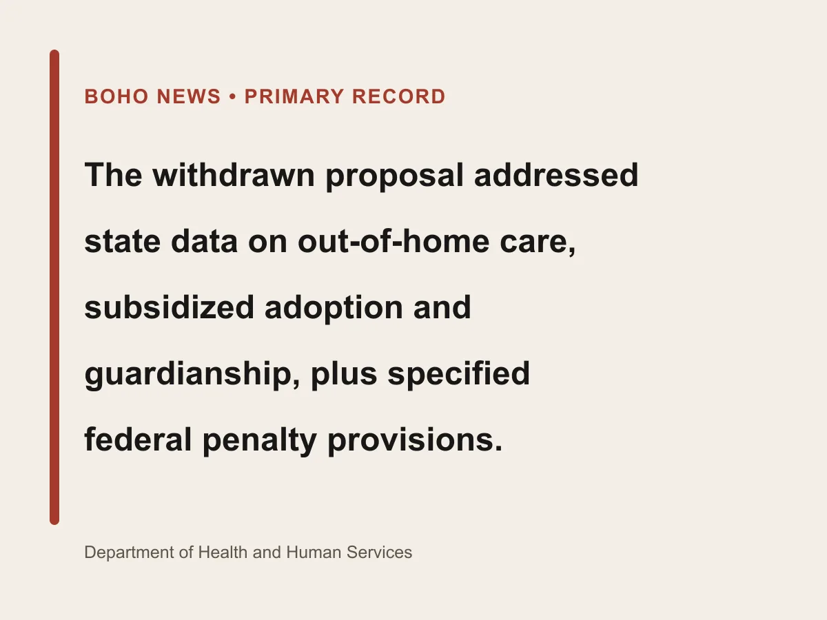 Graphic lists foster care, adoption, guardianship and penalty reporting topics.