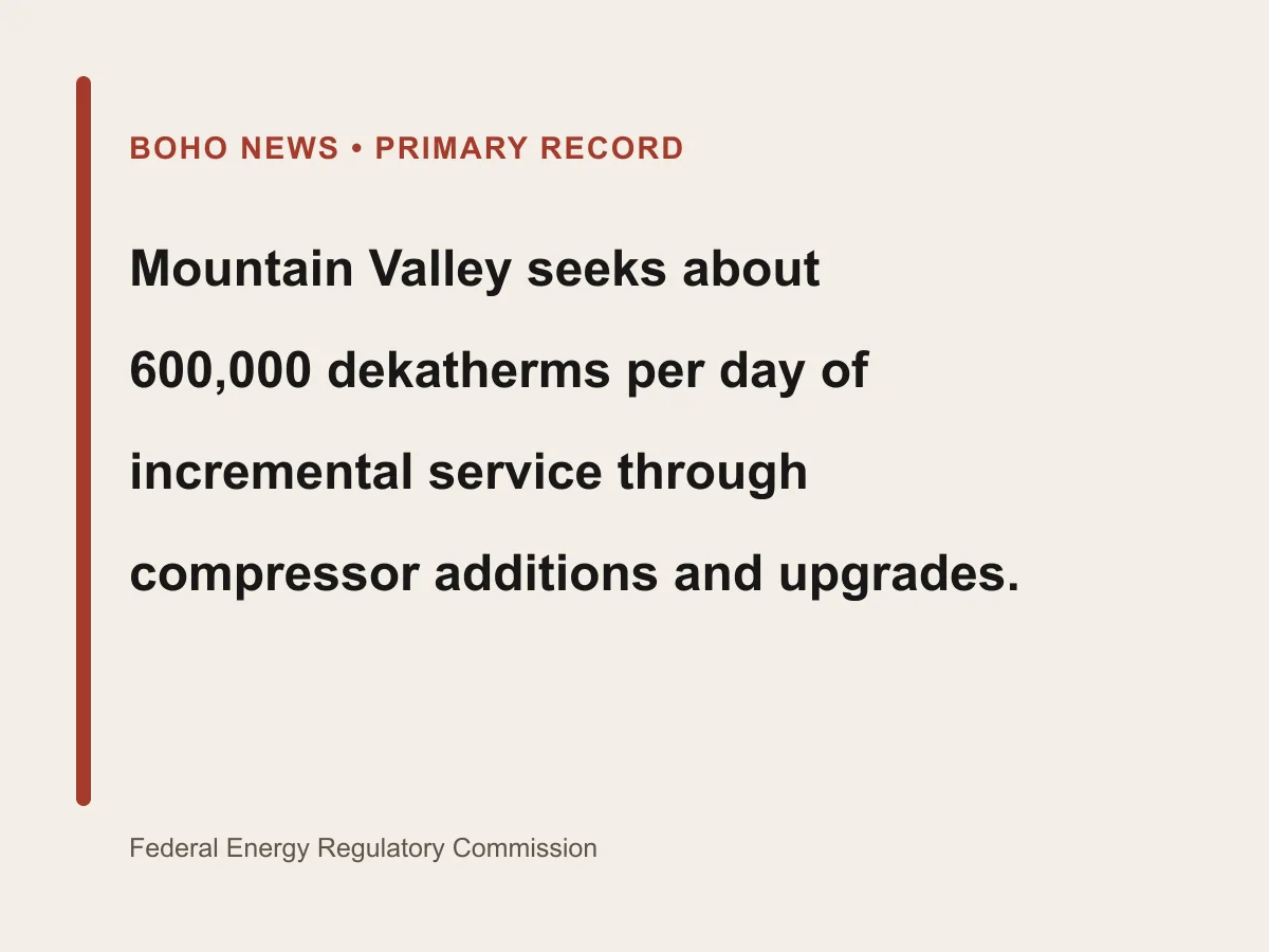 Graphic shows 600,000 dekatherms per day of proposed incremental pipeline service.